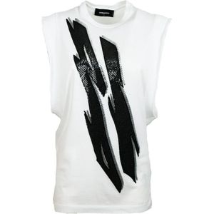 Dsquared2, Dames, Tops, Wit, Maat: M Katoen,