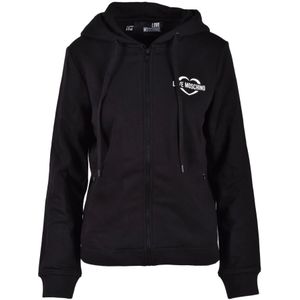 Love Moschino, Dames, Sweatshirts & Hoodies, Zwart, Maat: XS Katoen,