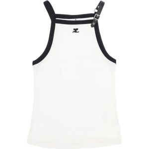 Courrèges, Dames, Tops, Wit, Maat: M Katoen,