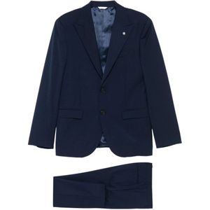 Manuel Ritz, Heren, Pakken, Blauw, Maat: S Leer,
