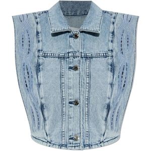 Iro, Dames, Jassen, Blauw, Maat: S Denim,