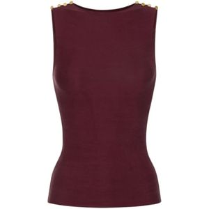 Elisabetta Franchi, Dames, Tops, Bruin, Maat: S