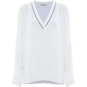 Kocca, Dames, Blouses & Shirts, Wit, Maat: S Viscose,