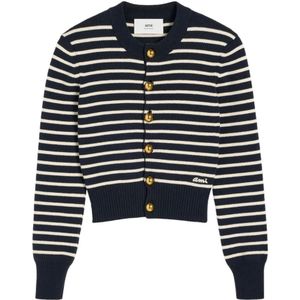 Ami Paris, Dames, Truien, Blauw, Maat: L Katoen,