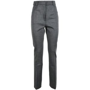 Sportmax, Dames, Broeken, Grijs, Maat: S Wol,