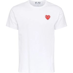 Comme des Garçons Play, Heren, Tops, Wit, Maat: 2XS