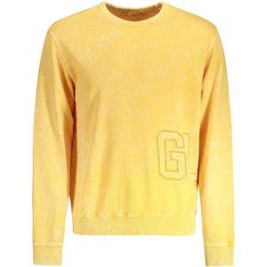 Guess, Heren, Sweatshirts & Hoodies, Geel, Maat: XL Katoen,