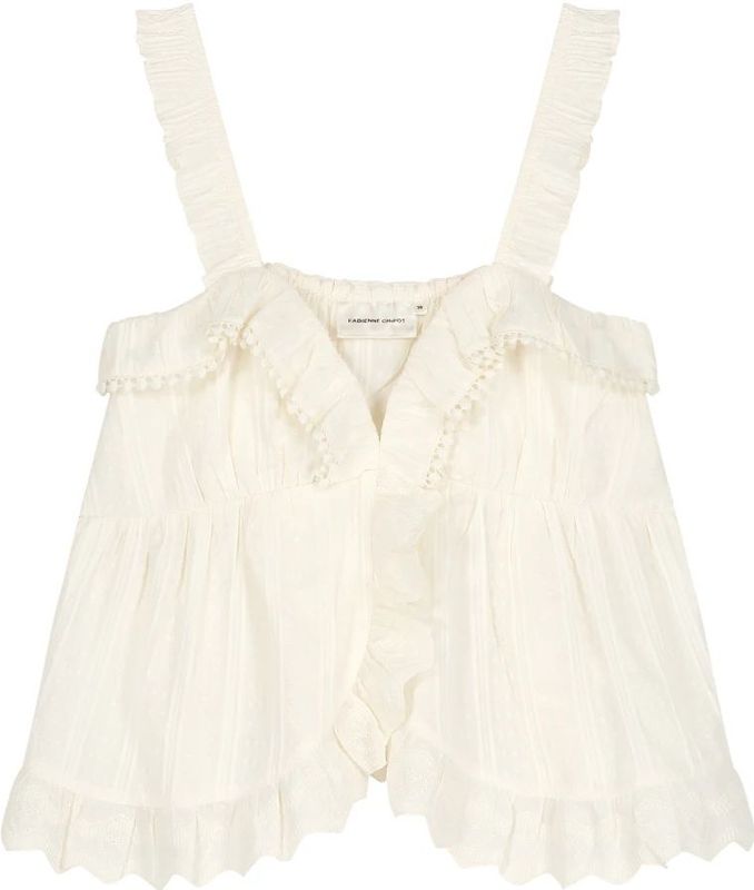 Fabienne Chapot - Top - Crème - Mouwloos - Normale Pasvorm