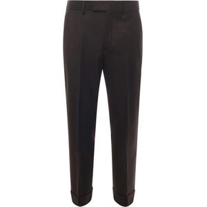 Burberry, Heren, Broeken, Bruin, Maat: M Wol,