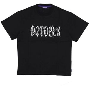 Octopus, Heren, Tops, Zwart, Maat: L Katoen,