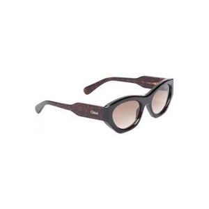 Chloé Bruine Cat-Eye Zonnebril Ss24 , Brown , Dames , Maat: ONE Size