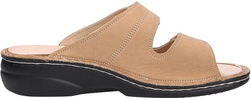 Finn Comfort - Dames - Slippers - Bruin - Leer - Klittenbandsluiting