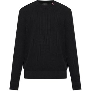 Moncler, Heren, Truien, Zwart, Maat: S Katoen,