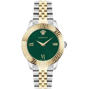 Versace Greca Signature Roestvrijstalen Horloge , Yellow , Dames , Maat: ONE Size