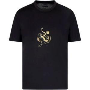 Emporio Armani, Heren, Tops, Zwart, Maat: L Katoen,
