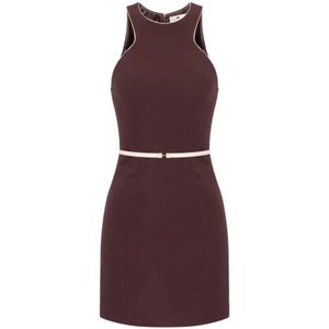 Elisabetta Franchi, Dames, Jurken, Bruin, Maat: XS Poliester,