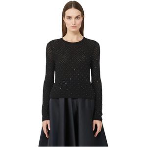Max Mara Studio, Dames, Truien, Zwart, Maat: L Wol,