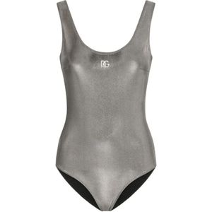 Dolce & Gabbana, Dames, Badkleding, Grijs, Maat: XS Nylon,