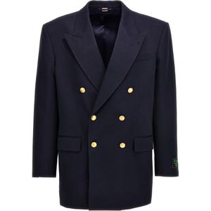 Gucci, Heren, Jassen, Blauw, Maat: M Katoen,