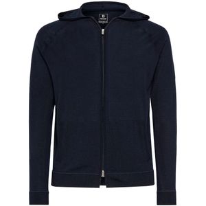 Boggi Milano - Full Zip Hoodie - Blauw - Merinowol