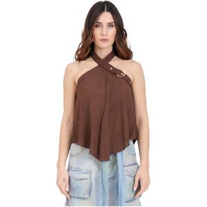 Pinko, Dames, Tops, Bruin, Maat: M Viscose,