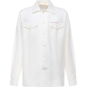 Marni, Heren, Overhemden, Wit, Maat: M Wol,