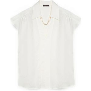 Fiorella Rubino, Dames, Blouses & Shirts, Wit, Maat: 3XL Linnen,