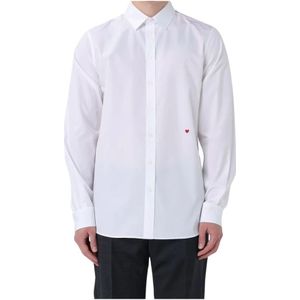 Moschino, Heren, Overhemden, Wit, Maat: XL