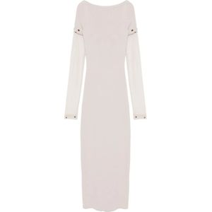 Sportmax, Dames, Jurken, Grijs, Maat: XS Viscose,