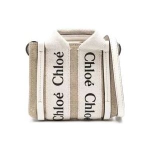 Chloé Witte Woody Nano Tote Tas , Multicolor , Dames , Maat: ONE Size