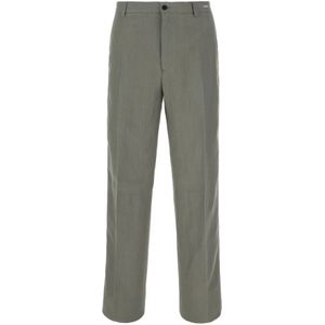Ferragamo, Heren, Broeken, Grijs, Maat: M Linnen,