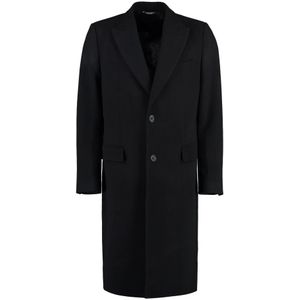 Dolce & Gabbana, Heren, Mantels, Zwart, Maat: S Wol,