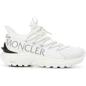 Moncler Witte Sneakers met Logo Print , White , Heren , Maat: 45 EU