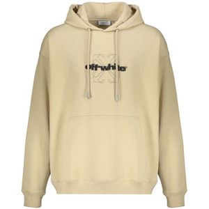Off White, Heren, Sweatshirts & Hoodies, Beige, Maat: 2XL Katoen,