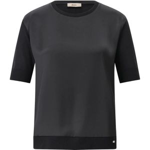 Herno, Dames, Tops, Zwart, Maat: 3XS Satijn,