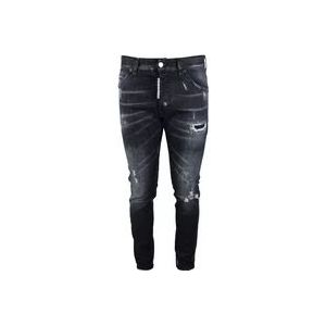 Dsquared2 Stijlvolle Zwarte Slim-Fit Jeans , Black , Heren , Maat: XS
