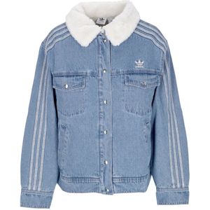 Adidas, Dames, Jassen, Blauw, Maat: S Denim,
