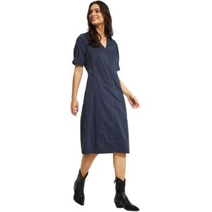 IN Front, Dames, Jurken, Blauw, Maat: S Katoen,