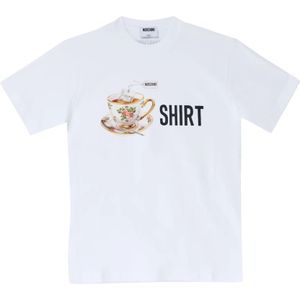 Moschino, Dames, Tops, Wit, Maat: S Katoen,