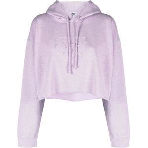 Ganni, Dames, Sweatshirts & Hoodies, Roze, Maat: L/Xl Katoen,