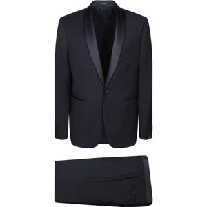 Tagliatore, Heren, Pakken, Blauw, Maat: XL Wol,