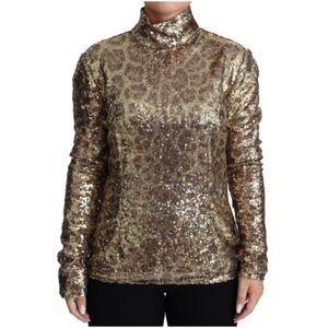 Dolce & Gabbana, Dames, Tops, Bruin, Maat: L Poliester,