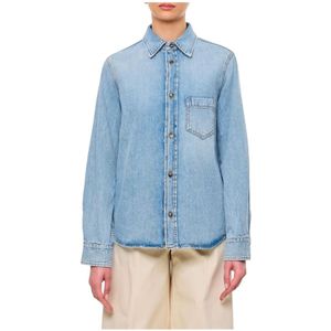 Haikure, Dames, Overhemden, Blauw, Maat: L Denim,