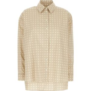 Kenzo, Dames, Blouses & Shirts, Beige, Maat: 2XS Katoen,