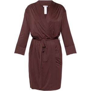 Hanro - Robe Lilith - Kimono - Bruin - Viscose Satijn