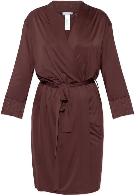 Hanro - Robe Lilith - Kimono - Bruin - Viscose Satijn