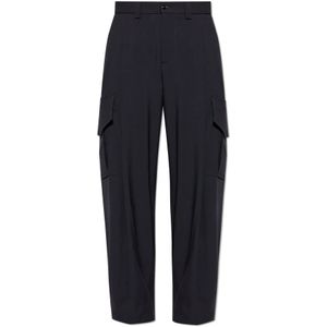 Giorgio Armani, Heren, Broeken, Blauw, Maat: L Wol,