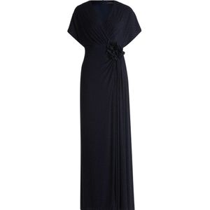 Vera Mont - Glitter Avondjurk - Blauw - Gedrapeerd Detail