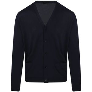 Roberto Collina, Heren, Truien, Blauw, Maat: L Katoen,