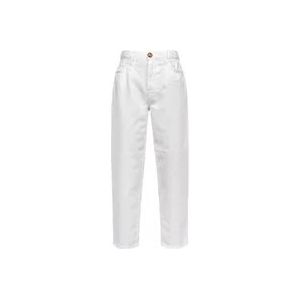 Pinko Flexi Maddie Mom-Fit Jeans met elastische taille , White , Dames , Maat: W30